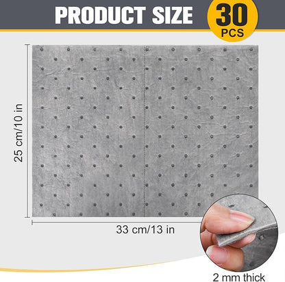 30PC Oil Absorbent Pads | 13"X10" Meltblown Polypropylene Mats, Hand-Tear Lines - Image 8