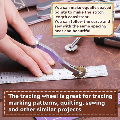 4PCS Tracing Wheel, Professional Stitch Marking Spacer, Wood and Stainless - Image 6