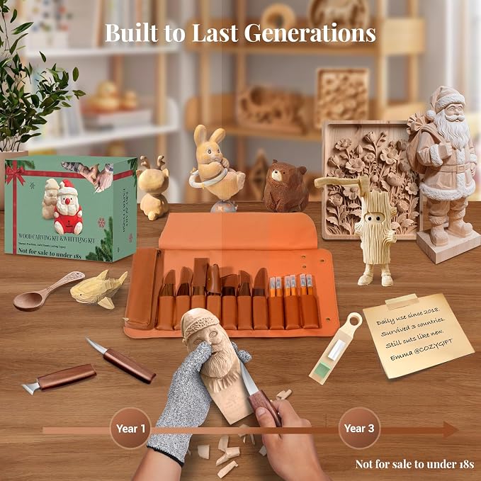 COZYGIFT Wood Carving Kit for Adults & Beginners - Image 4