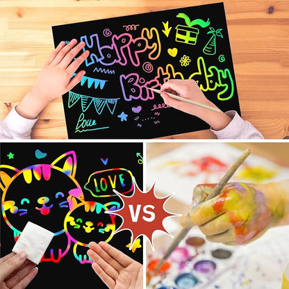 ZMLM Scratch Paper Art Craft: 2 Pack Rainbow Scratch Set - Image 5