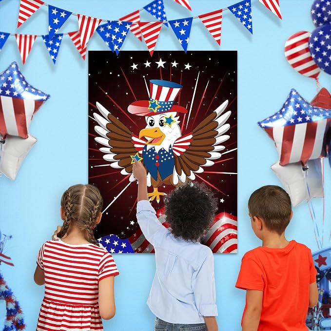 ASTARON Pin The Tail Game Pin The Star on The Eagle Party Game - Image 6