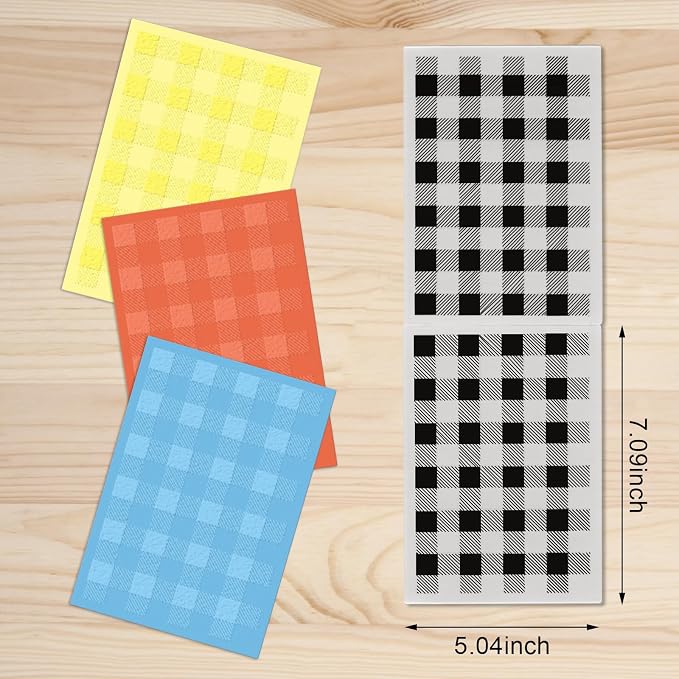 3D Textured Embossing Folders for Card Making, Buffalo Plaid Plastic Embossing - Image 2