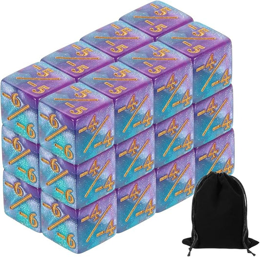 uxcell 24Pcs Magic Dice Counters, Acrylic D6 Life Token Dice Set by uxcell