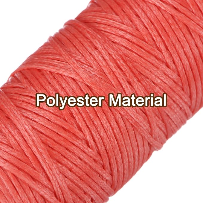 uxcell Leather Sewing Waxed Thread, 55 Yards / 50m 0.8mm 150D Flat Polyester - Image 3