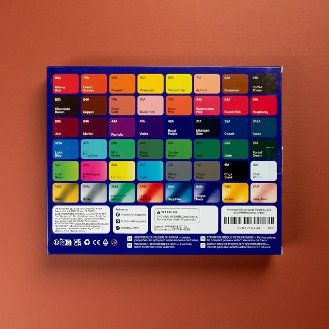 ARTISTRO Watercolor Paint Set – 48 Vivid Colors in Portable Box, Including - Image 8