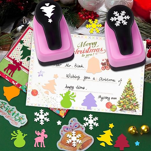 Paper Punch Shape Hole Puncher Craft Punches 1 inch Christmas Punches - Image 3