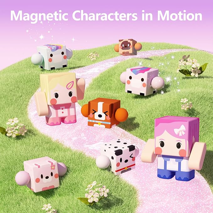 GobiDex 8PCS Magnetic Figures Playset Rotatable Animal & Character Toys - Image 2