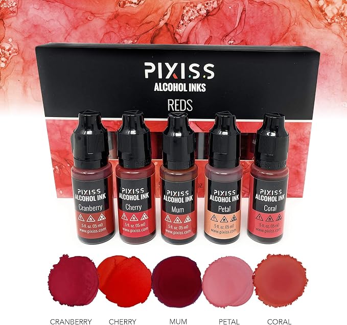 Pixiss Red Alcohol Ink Set - Image 2