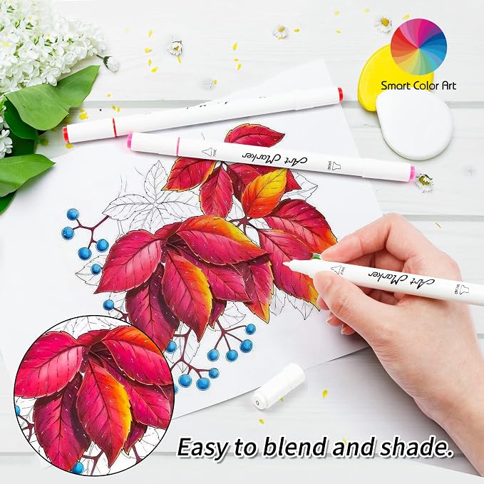 Smart Color Art 108 Pack Art Markers, 107 Alcohol Based Marker Pens and 1 - Image 4