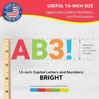 FreshCut Crafts 636 Pcs 1.5 in. Bright Bulletin Board Letters & Numbers - Image 3