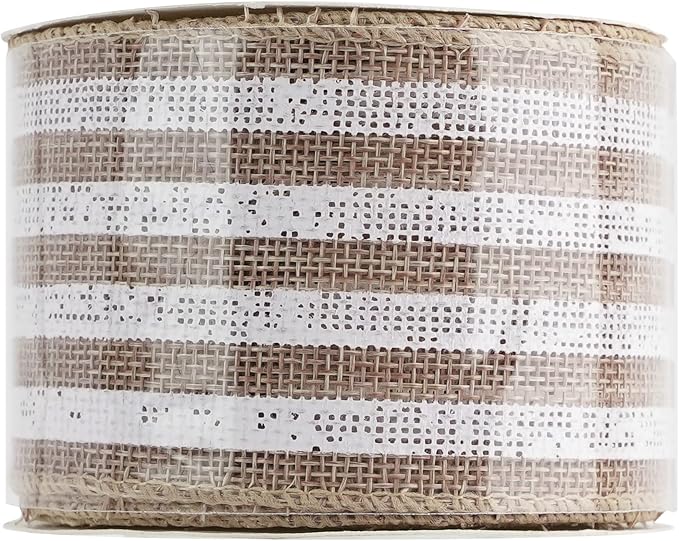 MEEDEE Burlap Wired Ribbon - Image 9