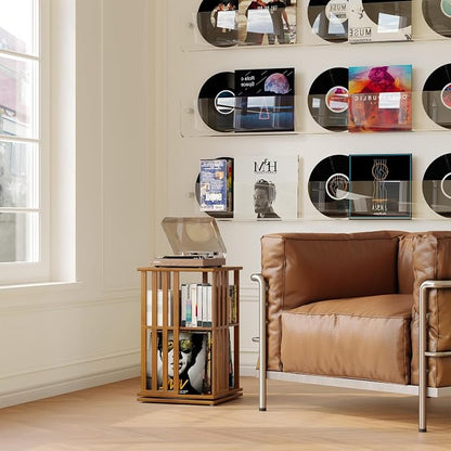 XIMN 360° Rotating Bamboo CD/DVD Shelf - Image 5