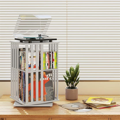 XIMN 360° Rotating Bamboo CD/DVD Shelf - Image 4
