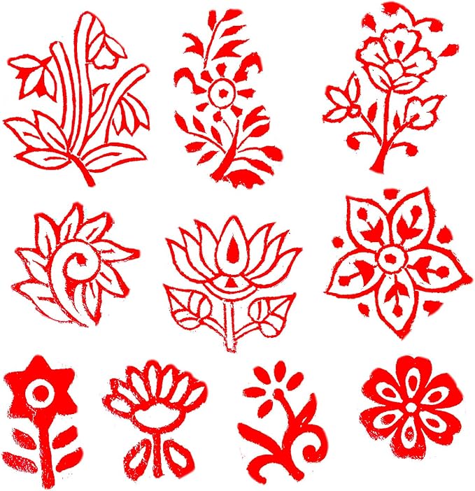 Royal Kraft Floral Wooden Printing Stamps - Image 2