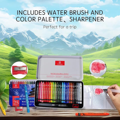 25 Colors Water Soluble Pastels, Watercolor Pastels Set - Image 7