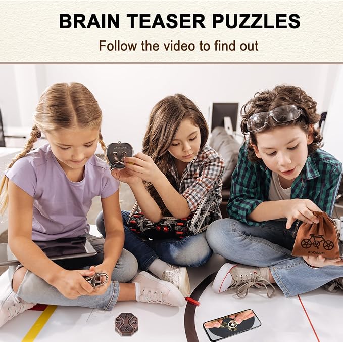 9 PCS Metal Brain Teaser Puzzles Logic Metal Puzzle - Image 3
