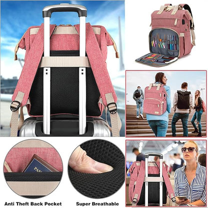 Knitting Bag Backpack, Yarn Storage Organizer Travel Crochet Bag - Image 6