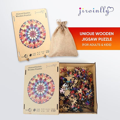 Puzzles for Adults Crystal Mandela Wooden Puzzles, 200 Pieces Unique Shaped - Image 7
