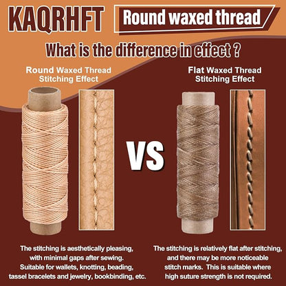 0.55 mm Round Waxed Thread, 14 Colors 76 Yards Spool Wax Coated String - Image 4