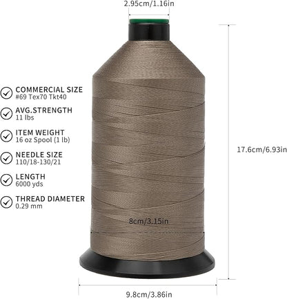Extra Strong Bonded Nylon Thread #69 Tex70 – 16 OZ, Versatile Stitching Solution - Image 2