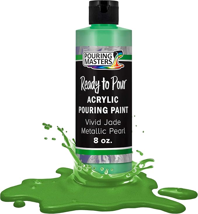Pouring Masters Vivid Jade Metallic Pearl Ready to Pour Acrylic Pouring Paint by USArtSupply