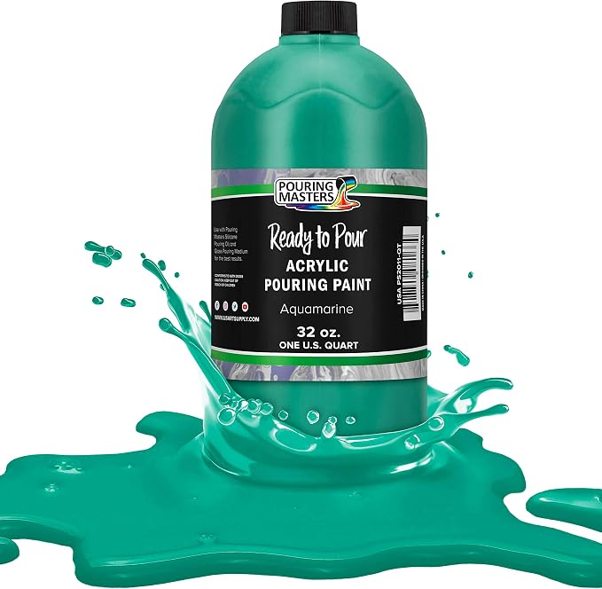 POURING MASTERS Aquamarine Acrylic Ready to Pour Pouring Paint by Pouring+Masters