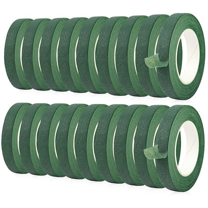 BOMEI PACK Dark Green Floral Tape 18 Rolls 1/2 inch x 30yds - Image 3