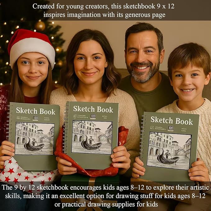 Sketch Book 9x12 inch, 68 lb/100gsm Artist Sketch Pad, 100 Sheets Each - Image 8