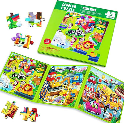 Magnetic Puzzles for Kids Ages 4-8, 3 in 1 Cartoon Jigsaw Puzzle Book, Toddlers by WelcometoEREBADI