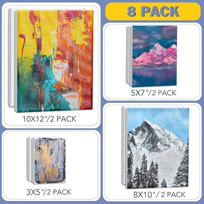 Stretched Canvases for Painting, Acid-Free Wood Frame Blank Canvas, Art Canvas - Image 5