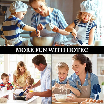 HOTEC 600℉ Heat Resistant BPA-Free Silicone Rubber Spatula Set, Kitchen Cooking - Image 7