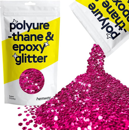 Hemway Glitter for Resin 100g Dark Rose Pink Metallic Crystals for Epoxy Craft by Hemway