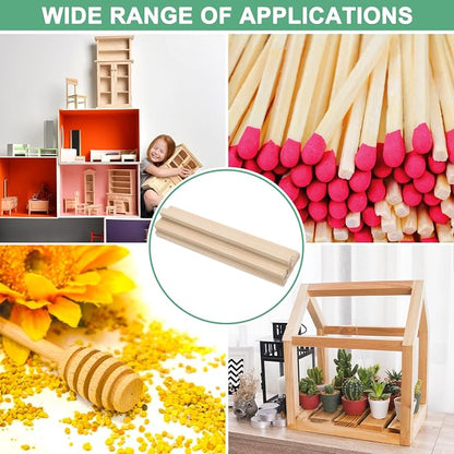 10-Pack Wood Square Dowel Rods, 25/64 x 8 Inch Unfinished Wooden Square Dowel - Image 7