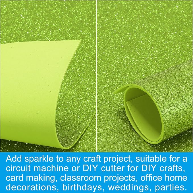 PATIKIL 2mm Thick Non Adhesive Glitter Foam Sheet 16x24inch Green, EVA Shiny - Image 5