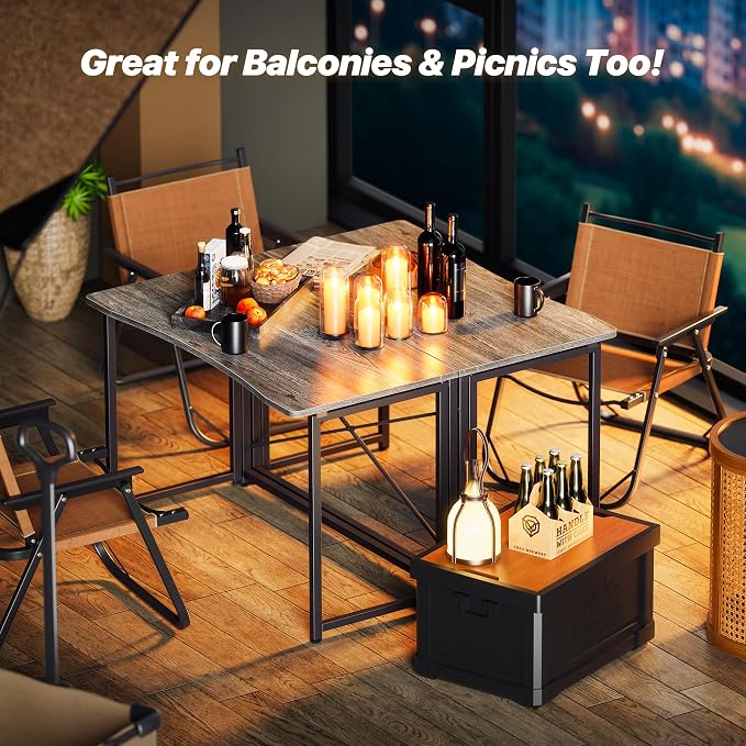 Huuger Folding Desk for Small Spaces, 39.3 Inch Foldable Computer Table - Image 6