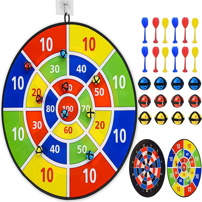 Dart Board Games for Kids Ages 3-12, Sticky Dart Board by ROYPOUTA