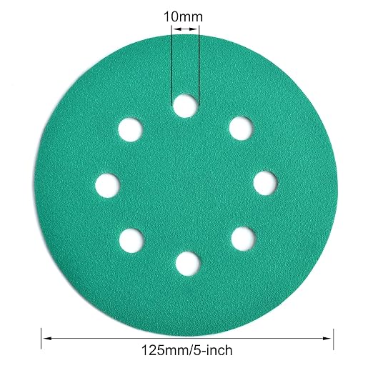 5-Inch 8-Hole Wet Dry Sanding Discs 180 Grit, Polyester Film Backed Heavy-Duty - Image 6