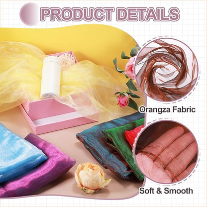 MECCANIXITY Iridescent Sheer Organza Fabric, 10 Yards x 59 Inches Solid - Image 3