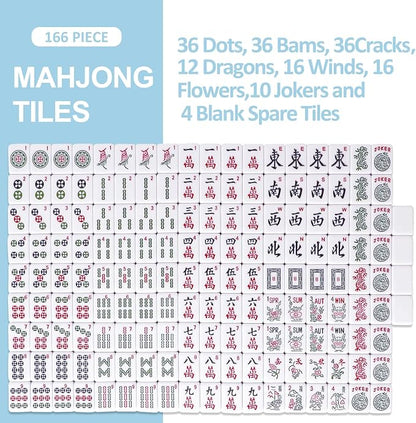 American Mahjong Tile Set with 166 Blue Back Tiles - Image 3