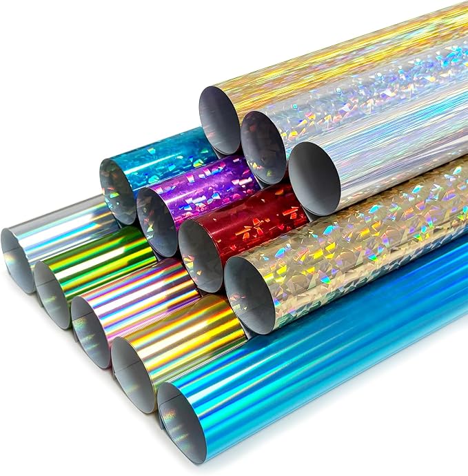 ROFISUESheet MetallicFoil HeatTransferVinyl12Inch*10Inch*12pcsBundleChrome HTV by Unknown