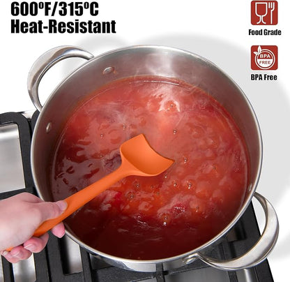 4-Piece Silicone Spatula Scrapers: Doosu 600°F Heat Resistant Food Grade - Image 3