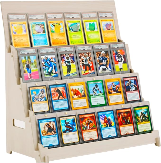 Wood Graded Card Display Stand for Collectors & Flippers by HOTCAN