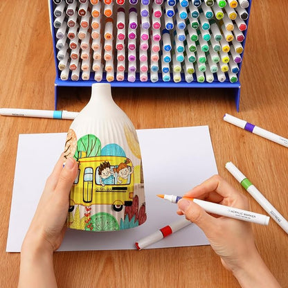 ROSYMENG Acrylic Paint Markers, 154 Colors + 8 Metal Colors - Image 8