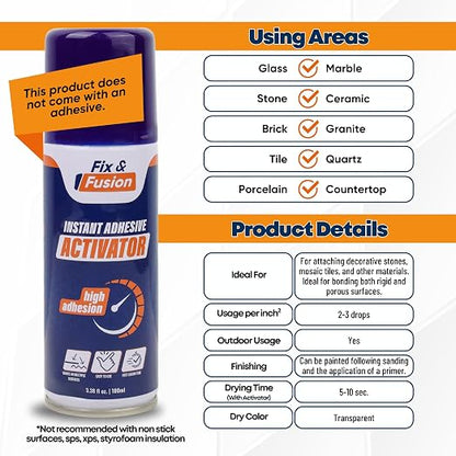 FIX & FUSION Activator Spray, Instant Cure Accelerator - Image 3