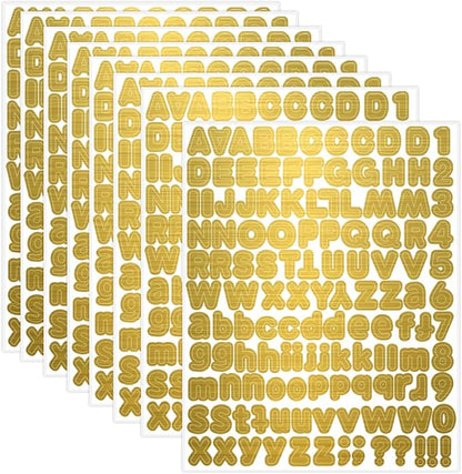 Starboling Letter Stickers, 1/2 inch Gold Alphabet Stickers, Self-Adhesive Vinyl by Starboling