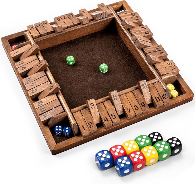 ropoda Shut The Box Game, Upgraded 12 Numbers Wooden Board Games by ROPODA