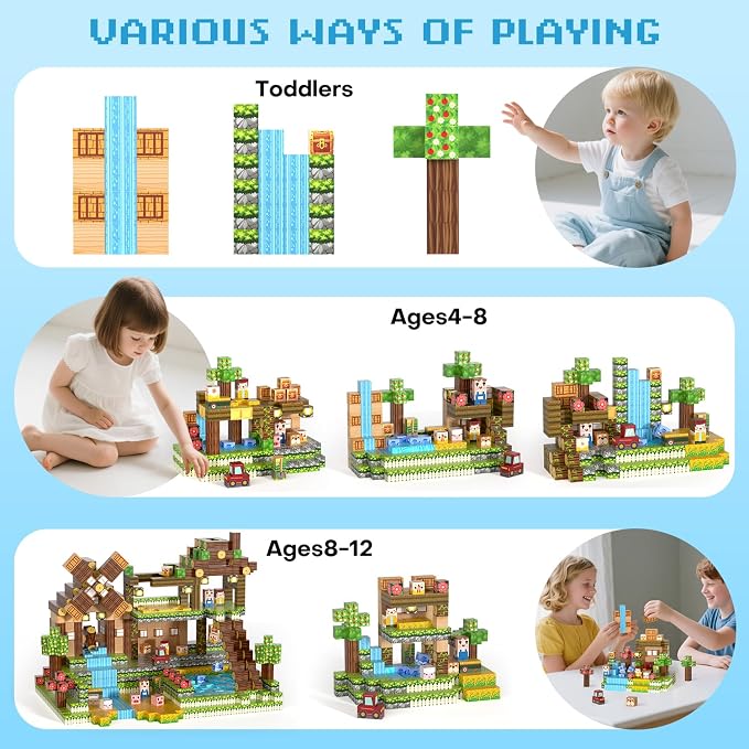 Magnetic Blocks, Magnet Cubes for Kids, STEM Sensory Toys for Toddlers Boys - Image 6
