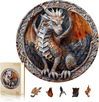 Wooden Puzzles for Adults, Wood Jigsaw Puzzle, Wooden Cave Dragon Puzzles by NABYSHOP