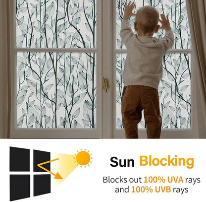 Leaf Pattern Window Tint with Installation Tools, Sun Blocking Window Tint - Image 3
