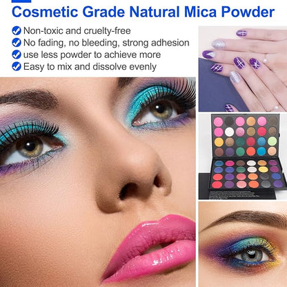 Mica Powder, 7.05OZ（200g）, Glitter Merck Red Gold Mica Powder Pigment - Image 6
